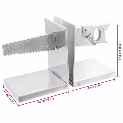 Bookends 2 pcs Silver 11 x 14 x 17.5 cm Aluminium