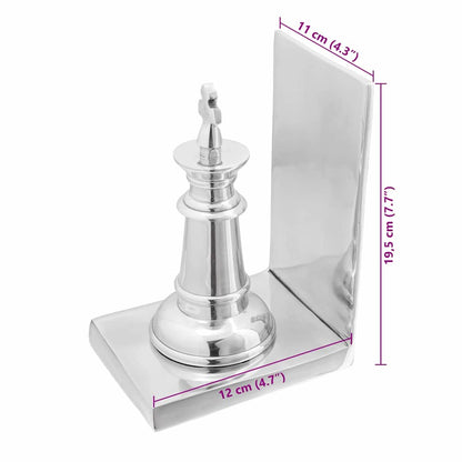 Bookends 2 pcs Silver 11 x 12 x 19.5 cm Aluminium