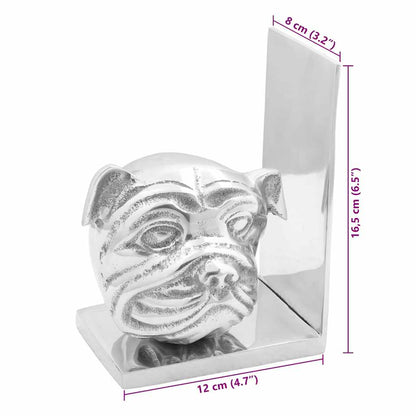 Bookends 2 pcs Silver 8 x 12 x 16.5 cm Aluminium