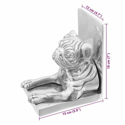 Bookends 2 pcs Silver 12 x 15 x 18 cm Aluminium