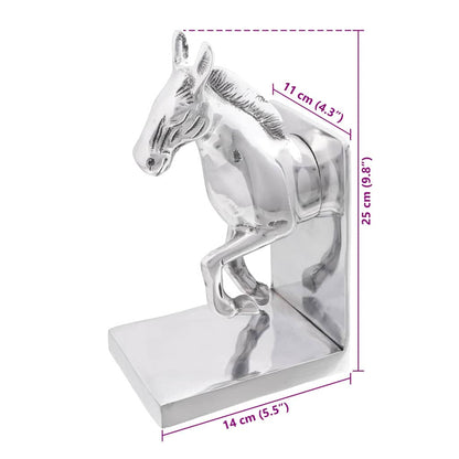 Bookends 2 pcs Silver 11 x 14 x 25 cm Aluminium