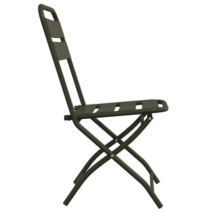 Garden Folding Chair Folding 2 pcs Green 55 x 56.5 x 91cm Steel