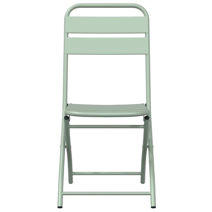 Garden Folding Chair Folding 2 pcs Green 55 x 56.5 x 91cm Steel
