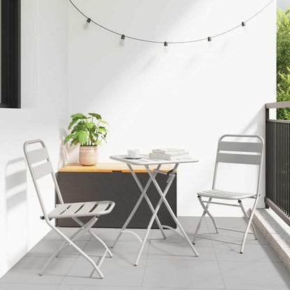 Garden Folding Chair Folding 2 pcs Beige 55 x 56.5 x 91cm Steel