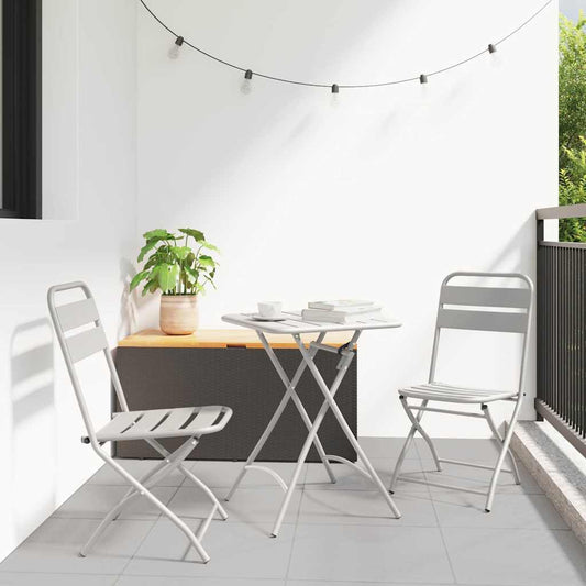 Garden Folding Chair Folding 2 pcs Beige 55 x 56.5 x 91cm Steel