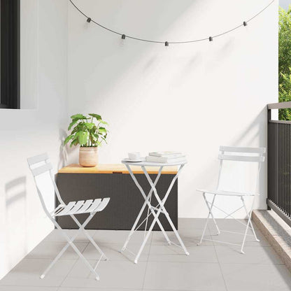 Garden Folding Chair Folding 2 pcs White 42 x 46 x 82cm Steel