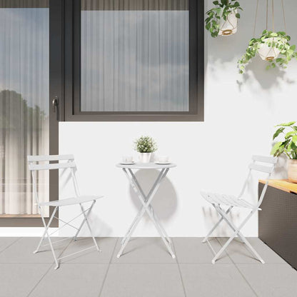 Garden Folding Chair Folding 2 pcs White 42 x 46 x 82cm Steel