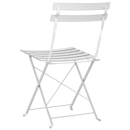 Garden Folding Chair Folding 2 pcs White 42 x 46 x 82cm Steel
