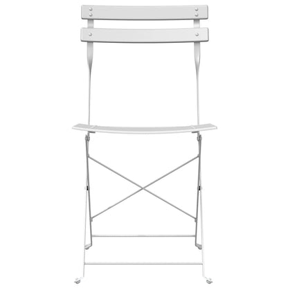 Garden Folding Chair Folding 2 pcs White 42 x 46 x 82cm Steel