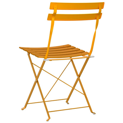 Garden Folding Chair Folding 2 pcs Mustard 42 x 46 x 82cm Steel