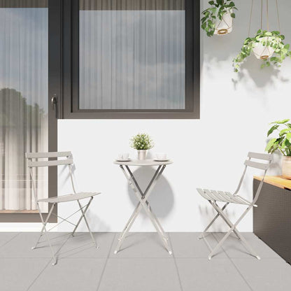 Garden Folding Chair Folding 2 pcs Beige 42 x 46 x 82cm Steel