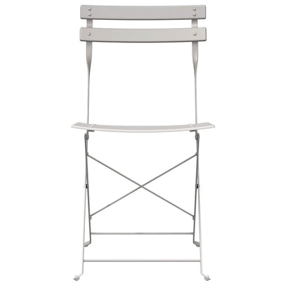 Garden Folding Chair Folding 2 pcs Beige 42 x 46 x 82cm Steel