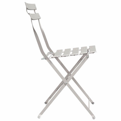 Garden Folding Chair Folding 2 pcs Beige 42 x 46 x 82cm Steel
