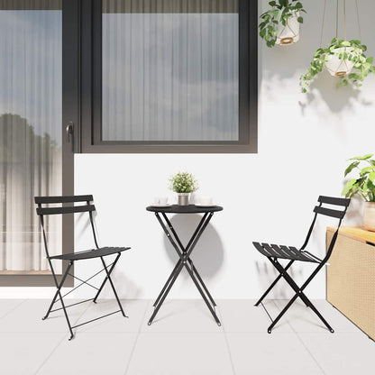 Garden Folding Chair 2 pcs Anthracite 42 x 46 x 82cm Steel