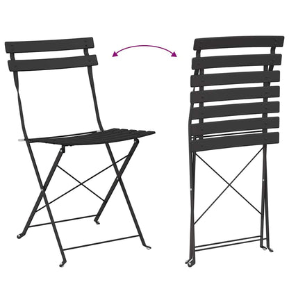Garden Folding Chair 2 pcs Anthracite 42 x 46 x 82cm Steel