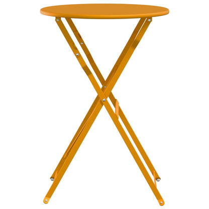 Bistro Table Folding Mustard Ø50x71 cm Powder-coated Steel