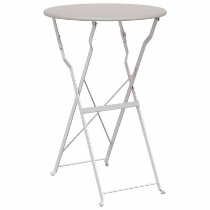 Bistro Table Folding Beige Ø50x71 cm Powder-coated Steel