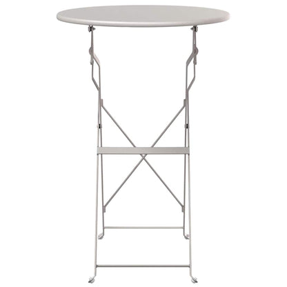 Bistro Table Folding Beige Ø50x71 cm Powder-coated Steel