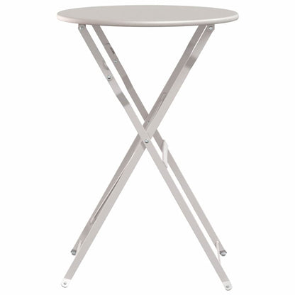 Bistro Table Folding Beige Ø50x71 cm Powder-coated Steel