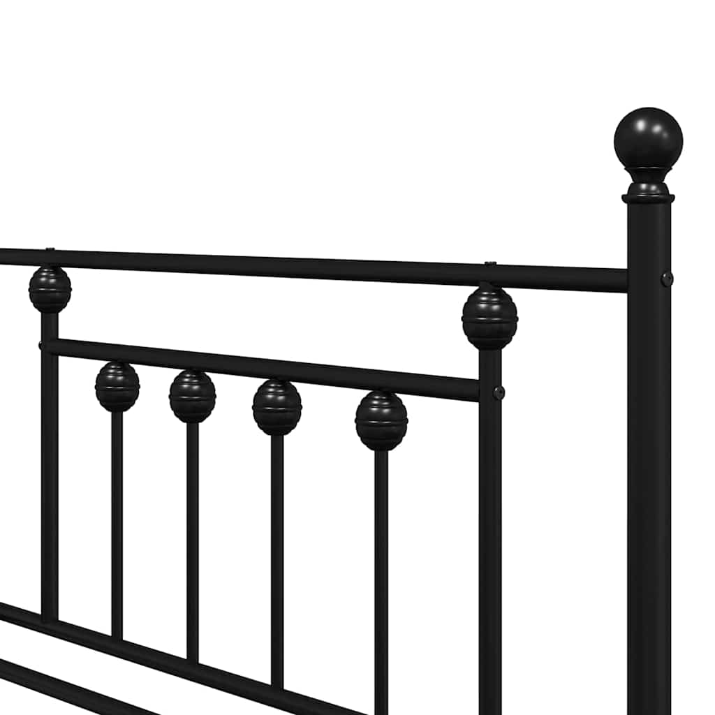 Daybed Frame with Headboard Black 107 x 203 cm Steel