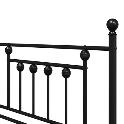 Daybed Frame with Headboard Black 107 x 203 cm Steel