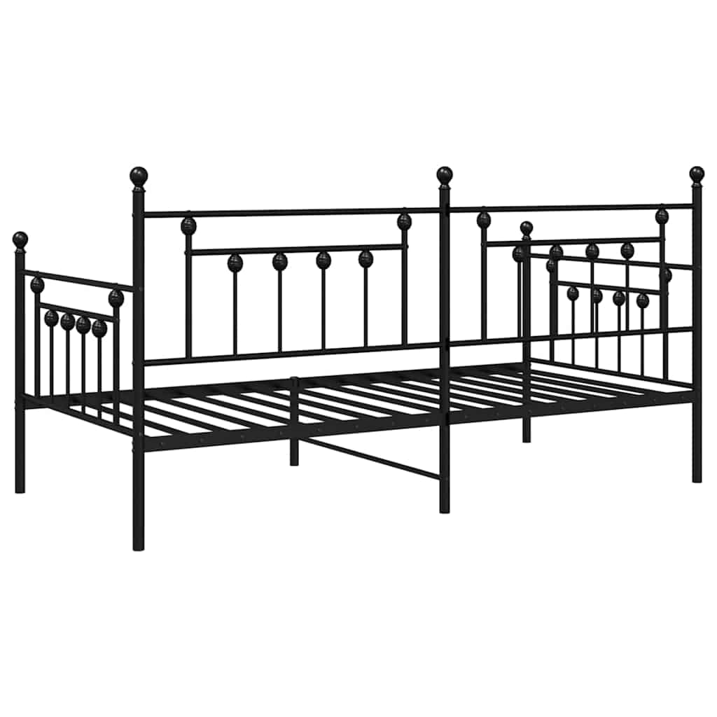 Daybed Frame with Headboard Black 107 x 203 cm Steel