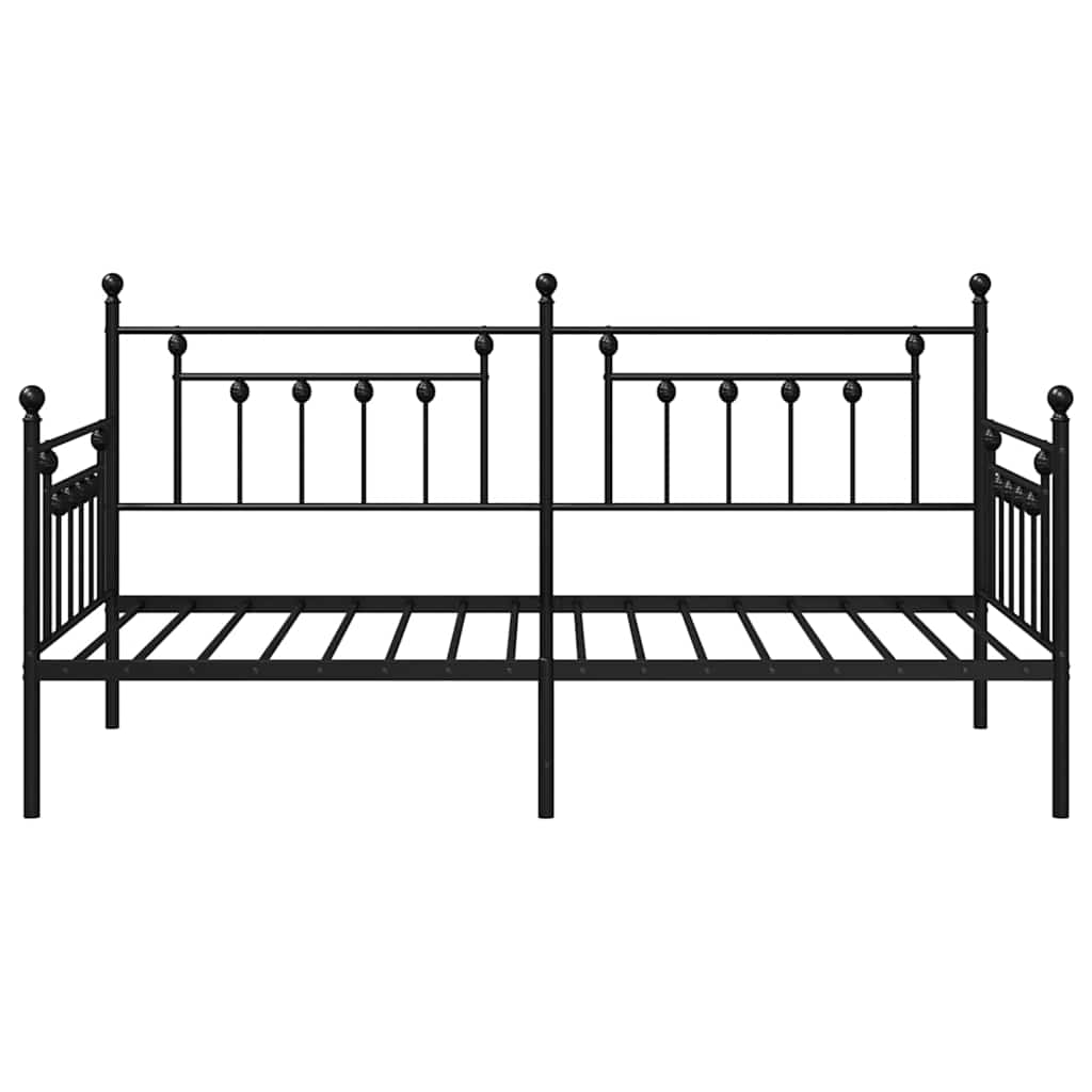Daybed Frame with Headboard Black 107 x 203 cm Steel