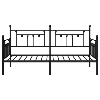 Daybed Frame with Headboard Black 107 x 203 cm Steel