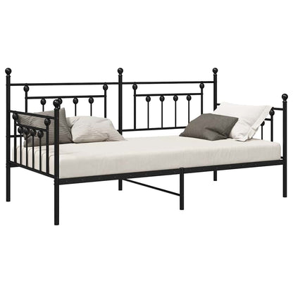 Daybed Frame with Headboard Black 107 x 203 cm Steel