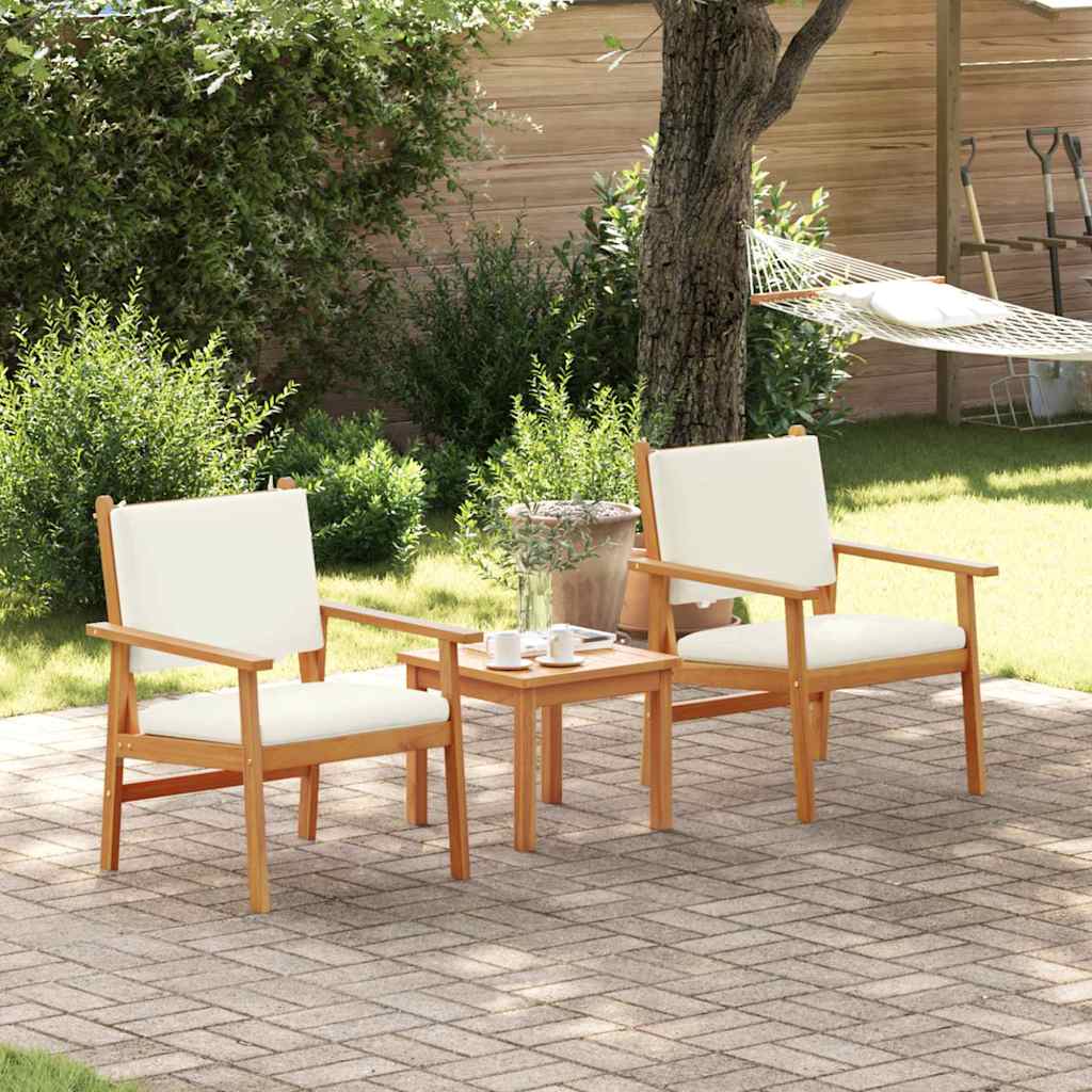 Garden Chair with Cushion 2 pcs Brown Solid Acacia wood