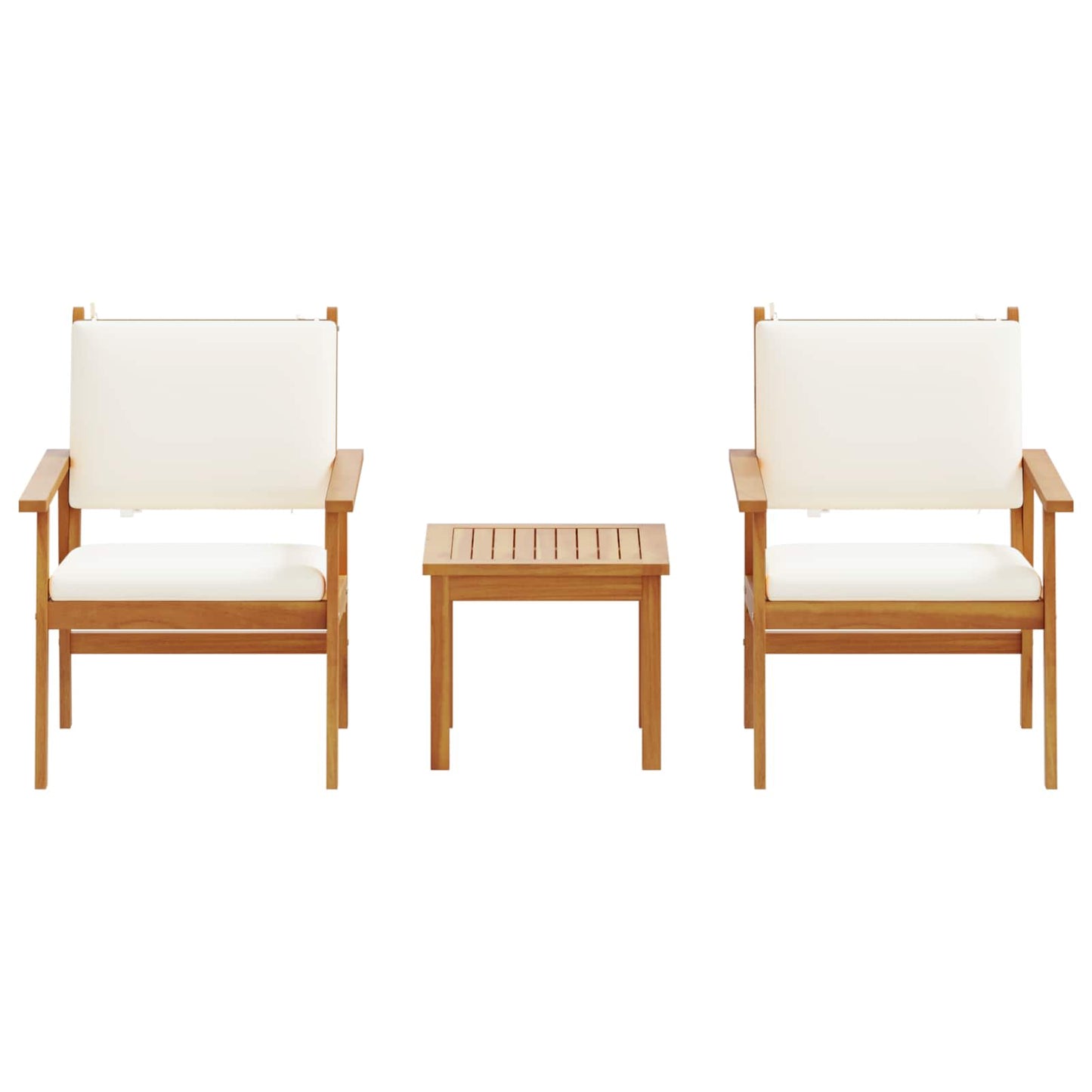 Garden Sofa Set with Cushion 3 pcs Brown Solid Acacia wood