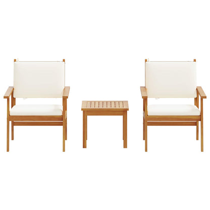 Garden Sofa Set with Cushion 3 pcs Brown Solid Acacia wood