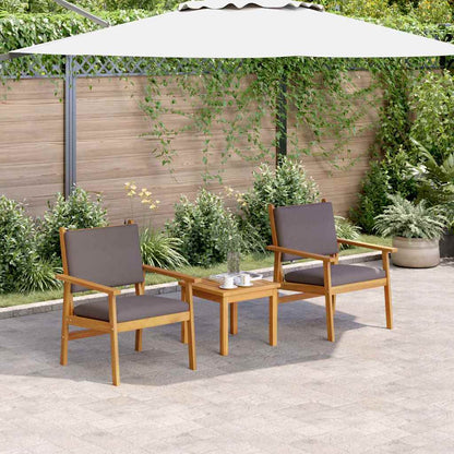 Garden Chair with Cushion 2 pcs Brown Solid Acacia wood