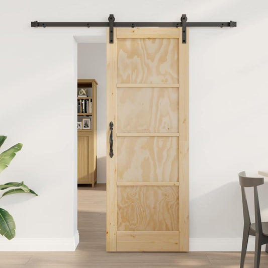 Sliding Door Manual Natural and black 73.5 x 198.5 cm