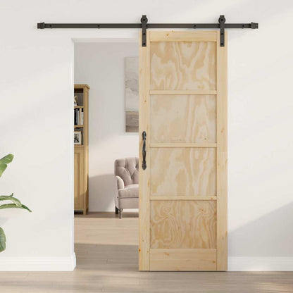 Sliding Door Manual Natural and black 73.5 x 198.5 cm