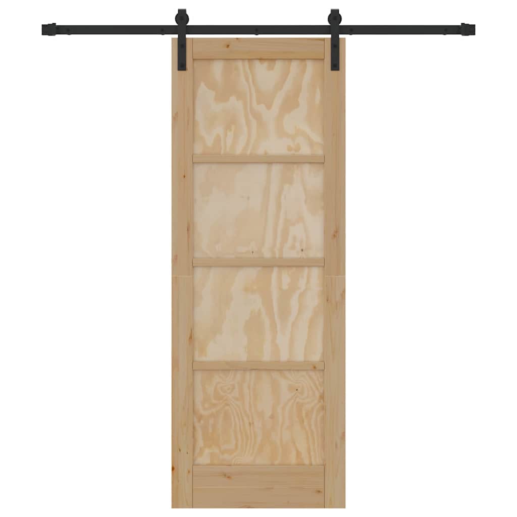 Sliding Door Manual Natural and black 73.5 x 198.5 cm