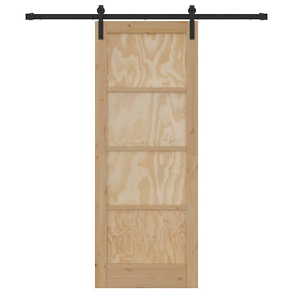 Sliding Door Manual Natural and black 78 x 202 cm