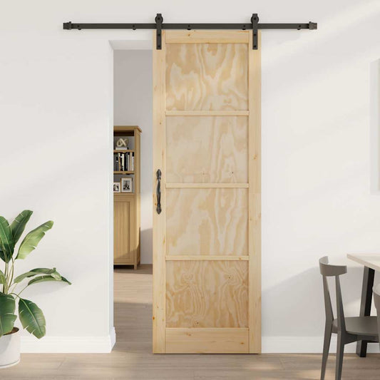 Sliding Door Manual Natural and black 78 x 232 cm