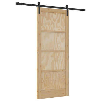 Sliding Door Manual Natural and black 83 x 202 cm