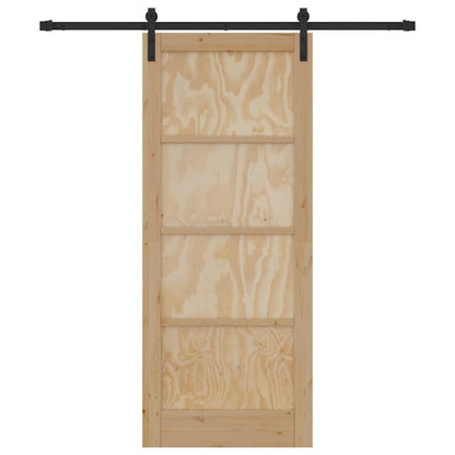 Sliding Door Manual Natural and black 83 x 202 cm