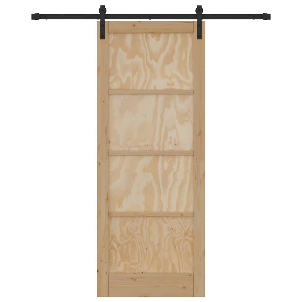 Sliding Door Manual Natural and black 83 x 211 cm