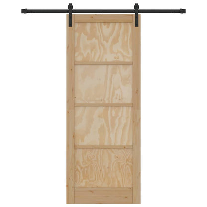 Sliding Door Manual Natural and black 83 x 211 cm