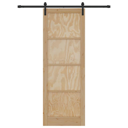Sliding Door Manual Natural and black 83 x 232 cm