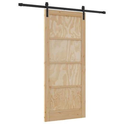 Sliding Door Manual Natural and black 86 x 198.5 cm