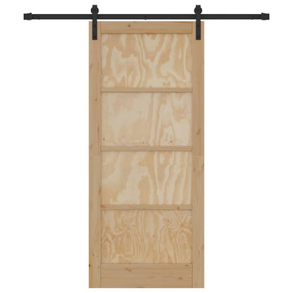 Sliding Door Manual Natural and black 86 x 198.5 cm
