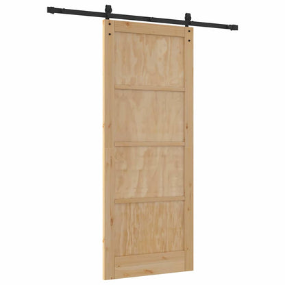Sliding Door Manual Natural and black 86 x 211 cm