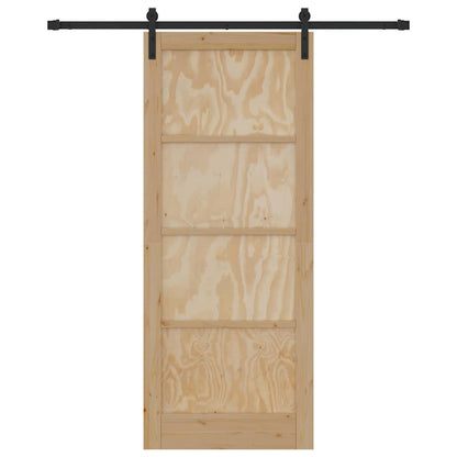Sliding Door Manual Natural and black 86 x 211 cm