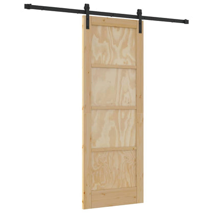 Sliding Door Manual Natural and black 73.5 x 198.5 cm
