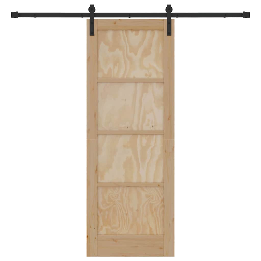 Sliding Door Manual Natural and black 73.5 x 198.5 cm