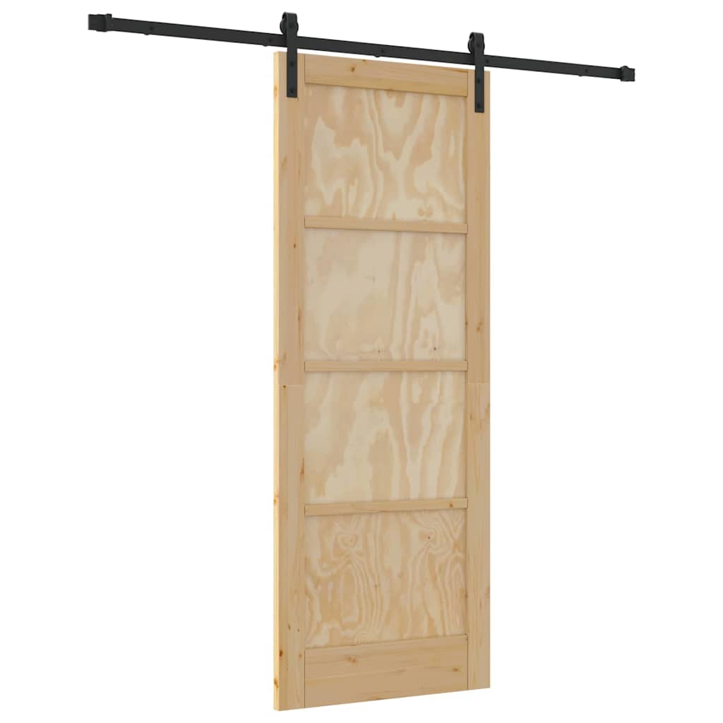 Sliding Door Manual Natural and black 78 x 202 cm